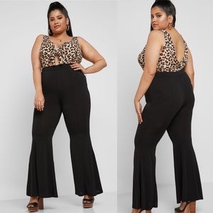 Forever 21 + Sleeveless Leopard Plunge Jumpsuit